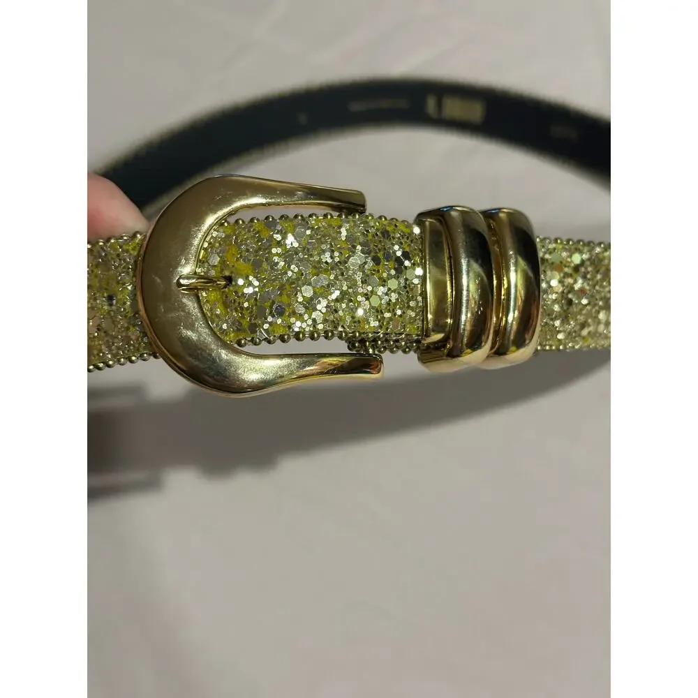 A. Brod Gold Design Women's Waist Belt Size L Made in USA chic western country